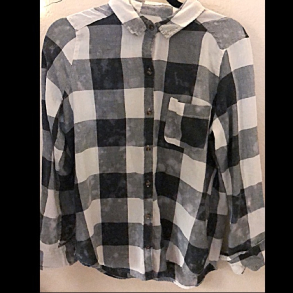 BRAND NWT Hollister black,grey,white flannel